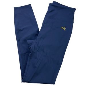 Tracksmith Womens Activewear Ankle Tights Navy Stretch Pull On Mesh Pocket S New